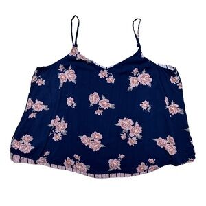 Torrid Navy Blue Sleeveless Floral Print Plus Size Blouse US (5X)